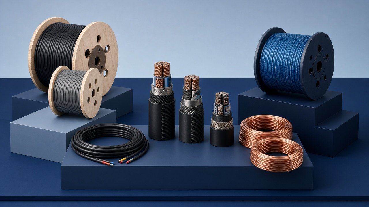 Industrial cables and wire drums on the VTII floor